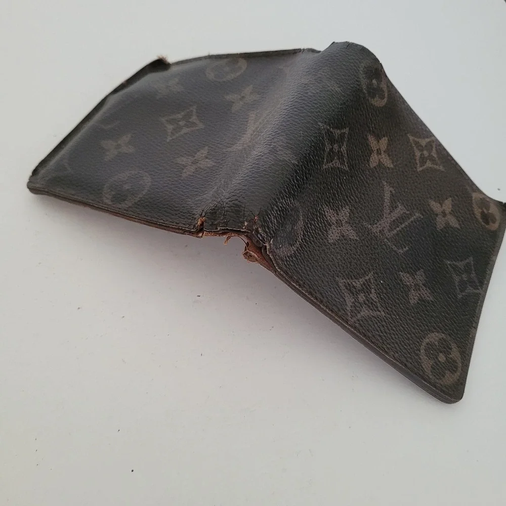 Louis Vuitton Monogram Canvas Bifold Wallet Brown CA3140 Made in Spain Fair